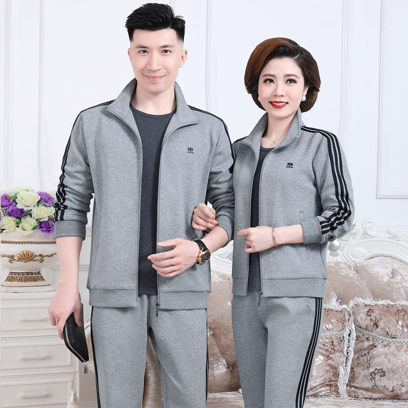 Men’s Middle-Aged Sports Suit – Spring & Autumn Casual Sweatshirt & Pants Set