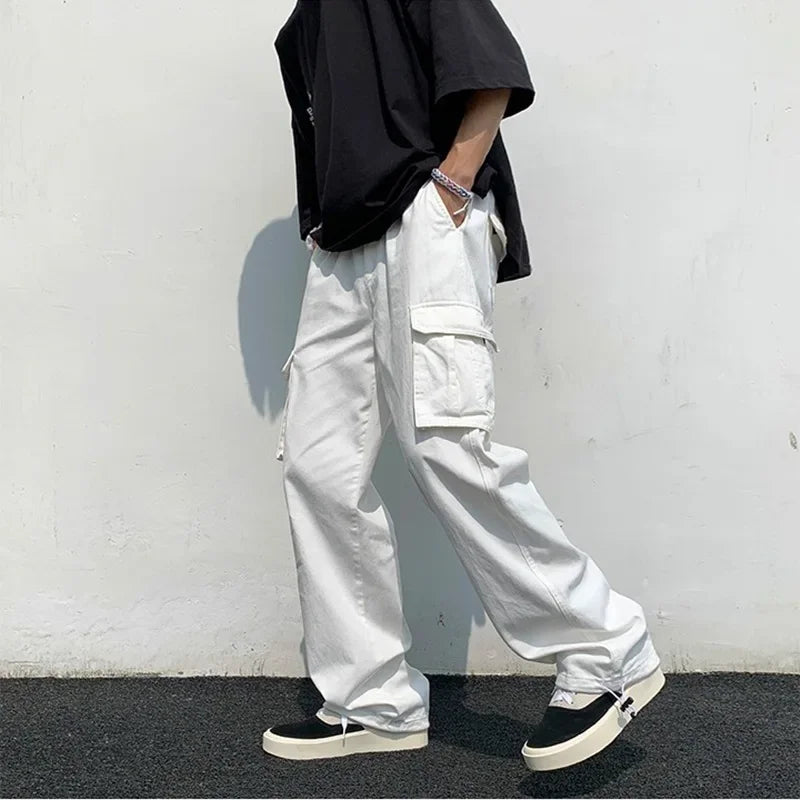 Men's Multi-Pocket Cotton Cargo Pants – Loose Fit