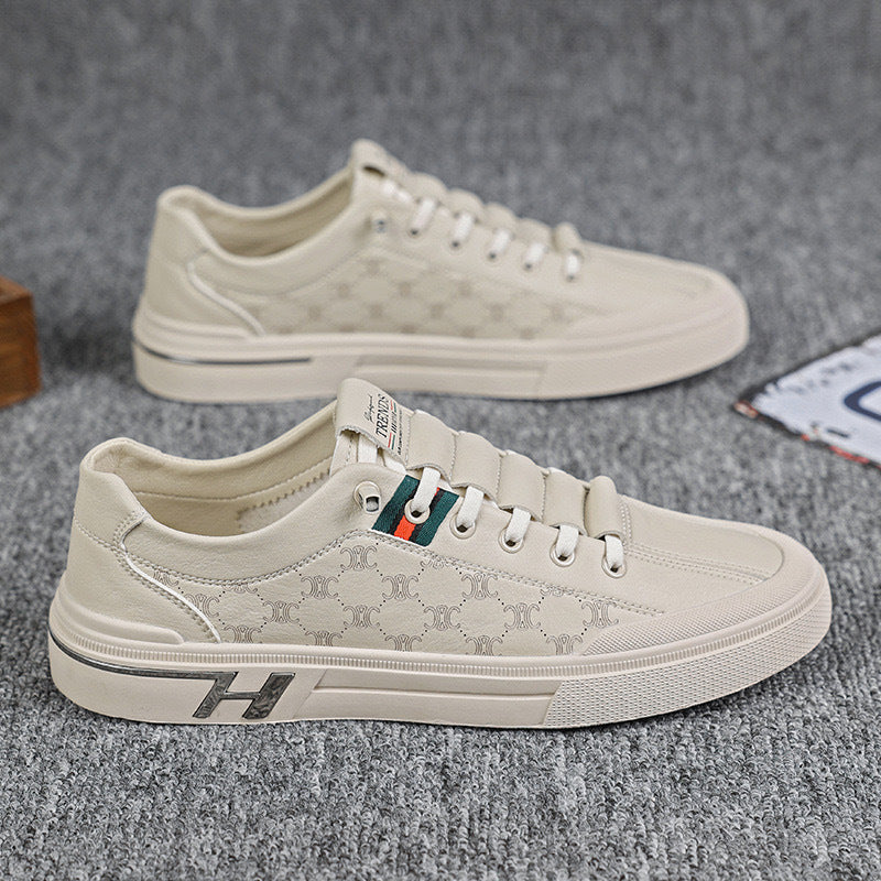Summer Men's Breathable White Korean Style Casual Flat Shoes
