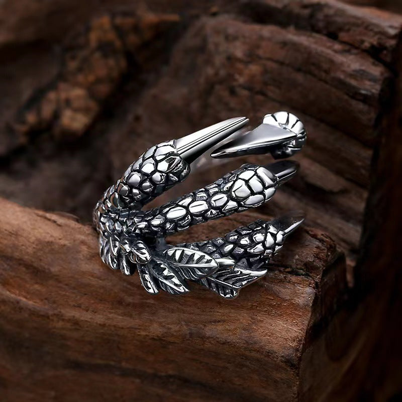 ragon Claw Ring – Vintage S925 Silver Adjustable Design