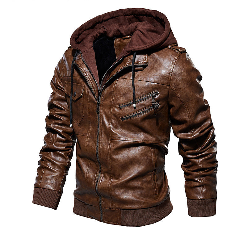 Men’s PU Leather Jacket Two-Piece Set | Autumn Winter 2022 Style