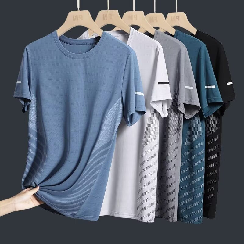 Men’s Ice Silk Summer T-Shirt – Quick-Dry & Breathable