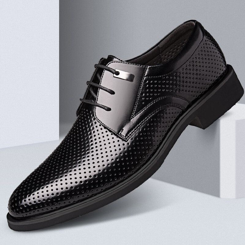 Men’s Plus-Size Height Increasing Leather Shoes – Formal Dress Shoes for Weddings & Business
