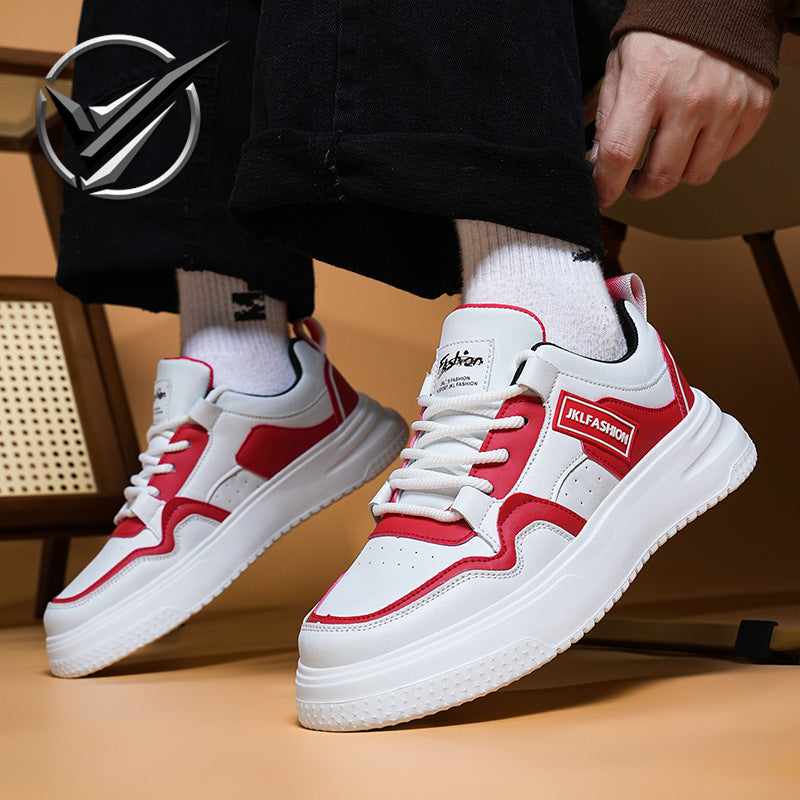 Student Board Shoes – White Low-Top Sneakers