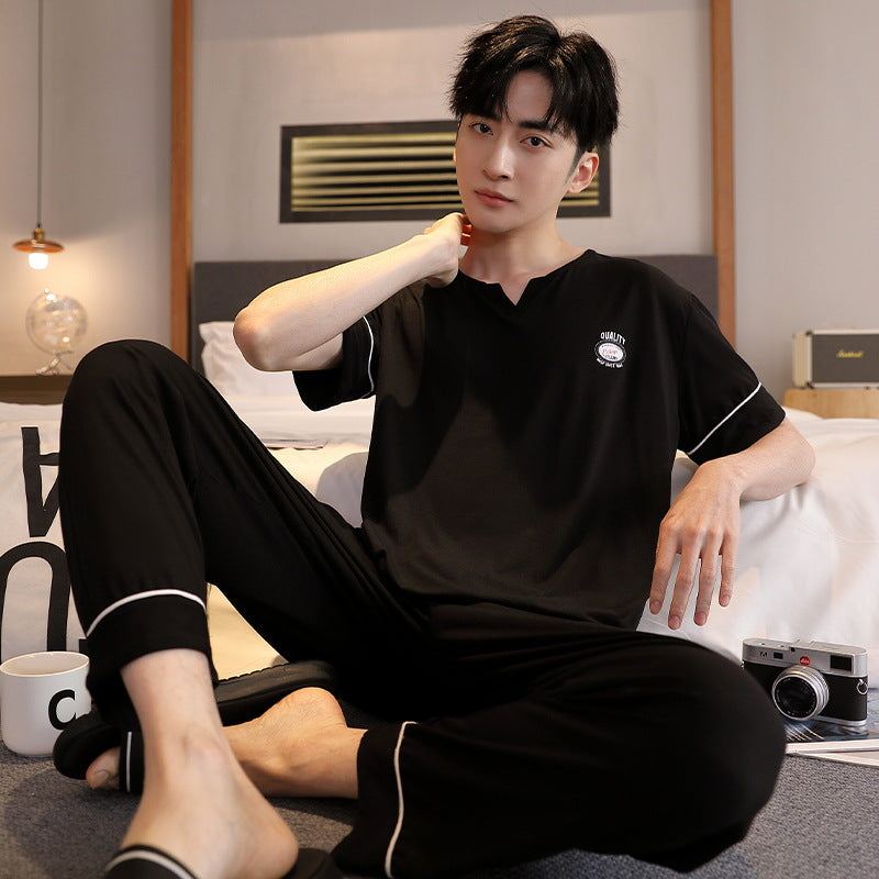 100% Pure Cotton Men’s Pajamas – Long Sleeve Homewear Set