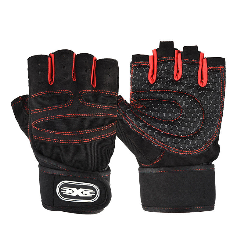 Men’s Half-Finger Fitness Gloves – Gym, Weightlifting & Riding Use