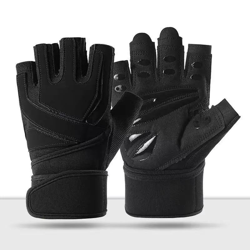 Unisex Fitness Gloves – Extended Wrist Support & Non-Slip Half-Finger Design