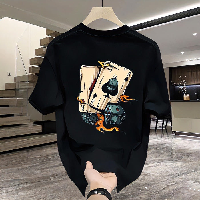 2025 Heavy Cotton Print Tee – Men's Trendy Summer Shirt