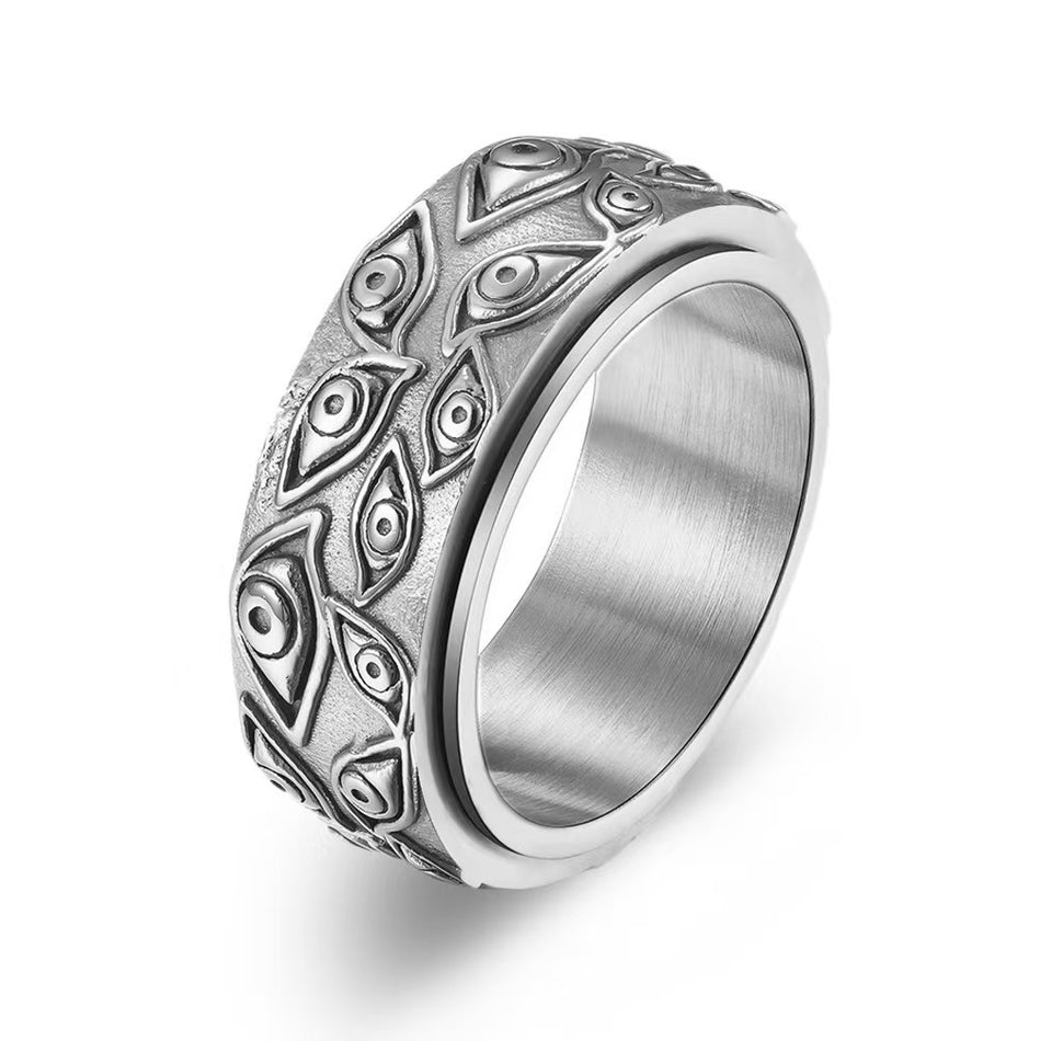 Devil's Eye Spinner Ring – Men's Titanium Steel Jewelry