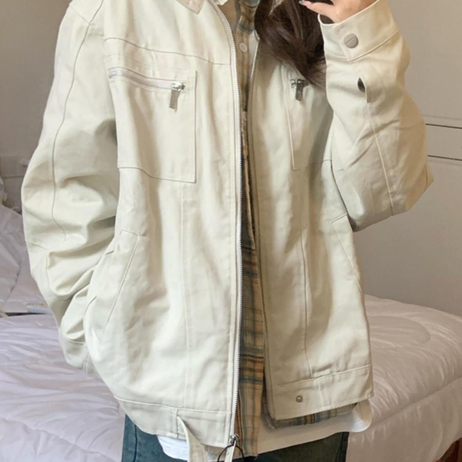 Vintage Washed Canvas Denim Jacket – American Style