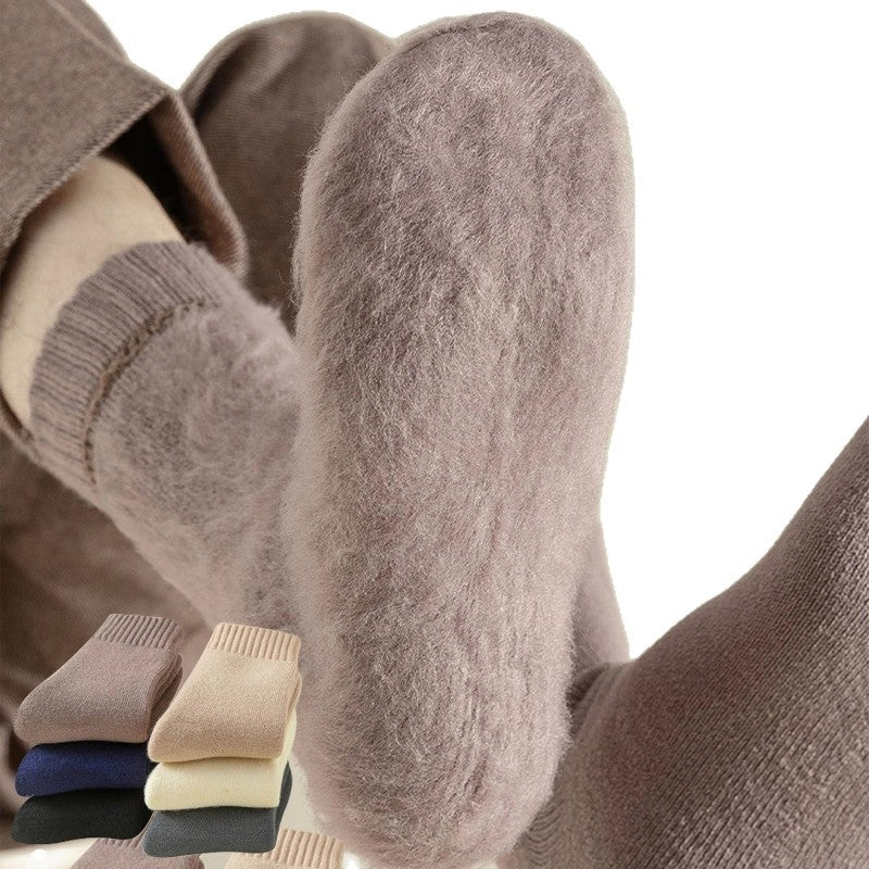 PACK OF 10 - Men’s Thick Terry Mid-Calf Socks Warm Winter Zhuji