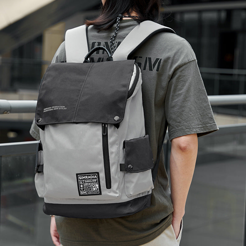 USB Canvas Backpack – Korean Casual Style for Men