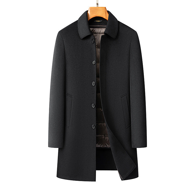 2025 Men’s Mid-Length Winter Woolen Down Jacket