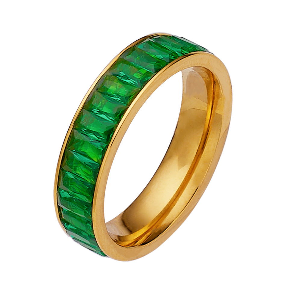 Personalized Zircon Titanium Steel Trend Ring