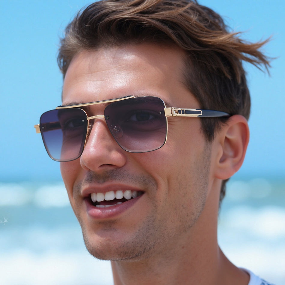 2025 Cut Rimless Sunglasses – Men’s High-End Fashion