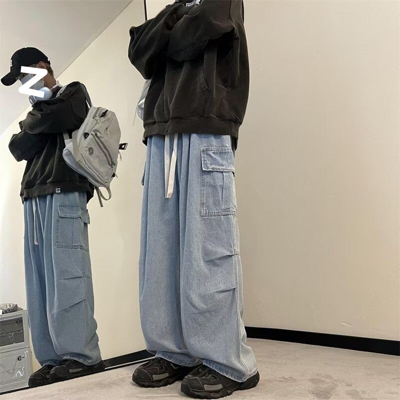 Men’s Loose Fit Overalls | American Street Style Jeans