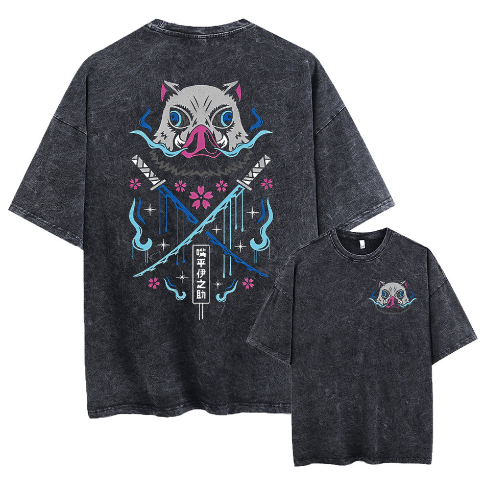 Y2K Harajuku Ghost Blade Anime Printed Short-Sleeve T-Shirt