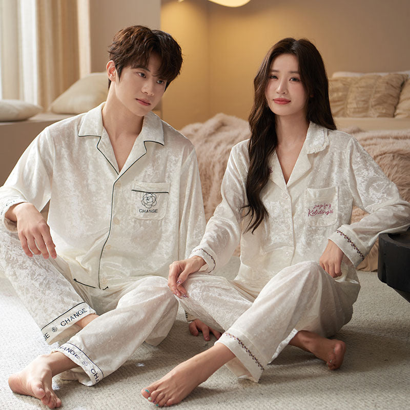 Velvet Couple Pajamas Long-Sleeve Warm Autumn Winter Set