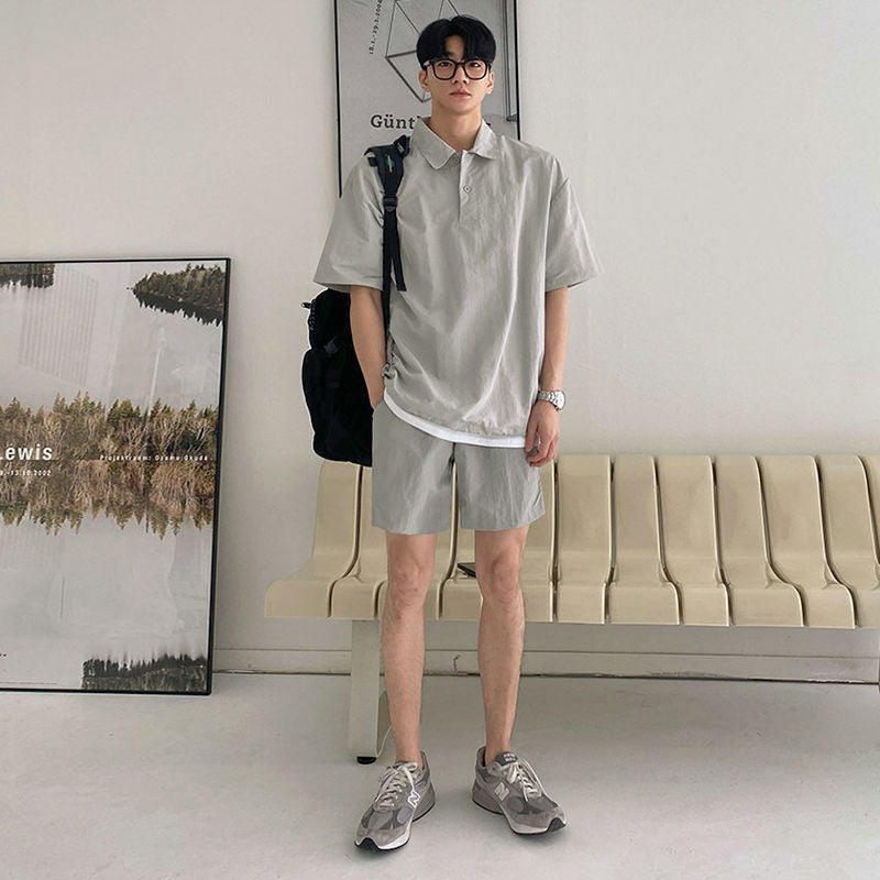 Men's Summer Polo T-Shirt & Shorts Set – Casual Wear