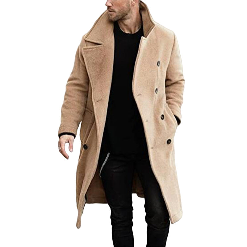 2023 Men’s Thick Woolen Trench Coat