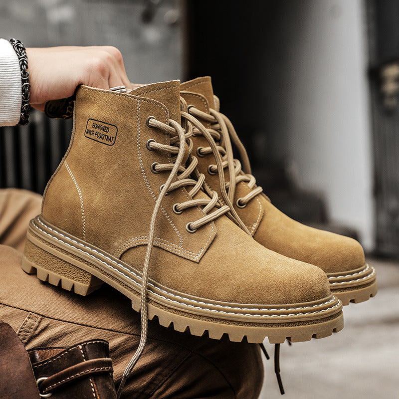 Men’s Leather Zipper Martin Boots – British Style