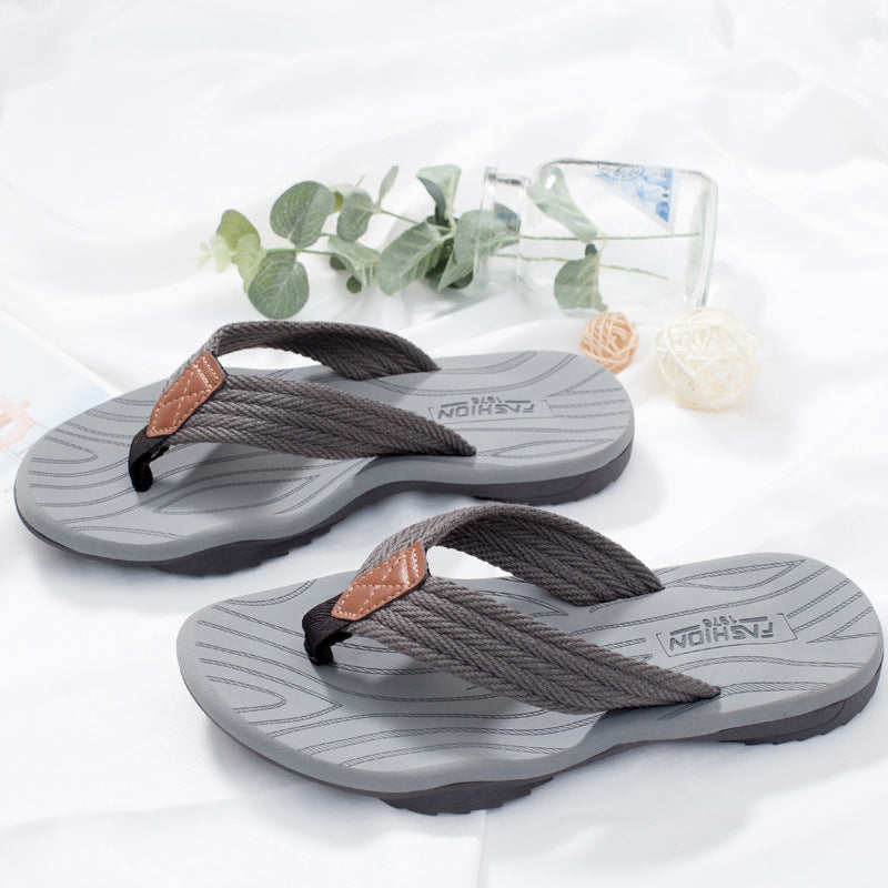 Men’s Summer Rubber Sole Denim Flip-Flops Casual