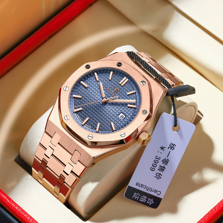 Swiss Brand Men’s Fashion Quartz Watch | Waterproof Luminous Timepiece for Live Broadcast, Foreign Trade & One-Piece Delivery