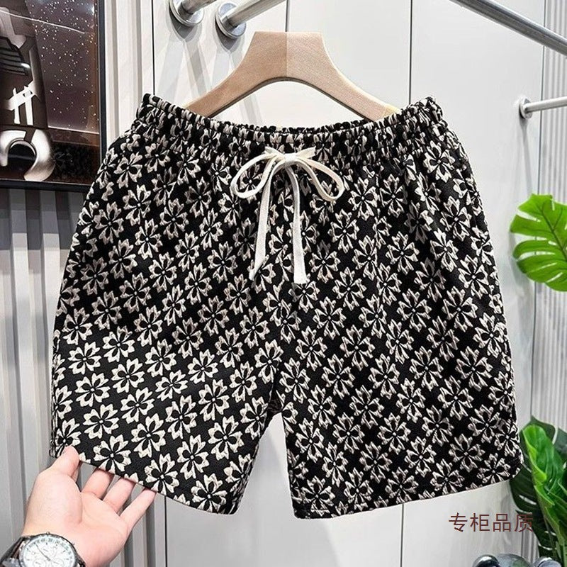 Men’s Light Luxury Jacquard Casual Shorts | Trendy Straight-Fit Fashion Sports Pants from Popular INS Style Brand