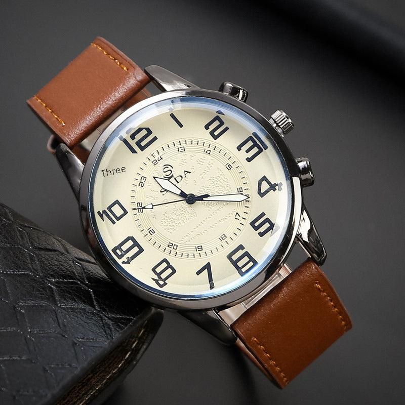 Fashion Business Belt Men’s Retro Digital Quartz Watch
