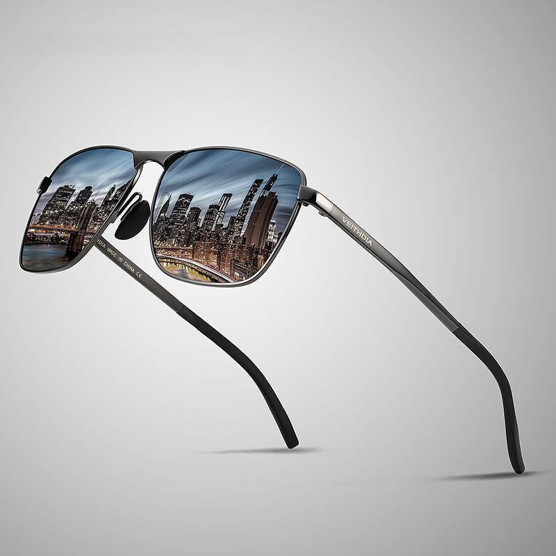 Gold Frame Square Polarized Sunglasses | UV Protection