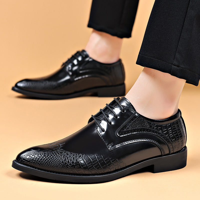 Crocodile Pattern Pointed Toe Shoes – Wedding & Business
