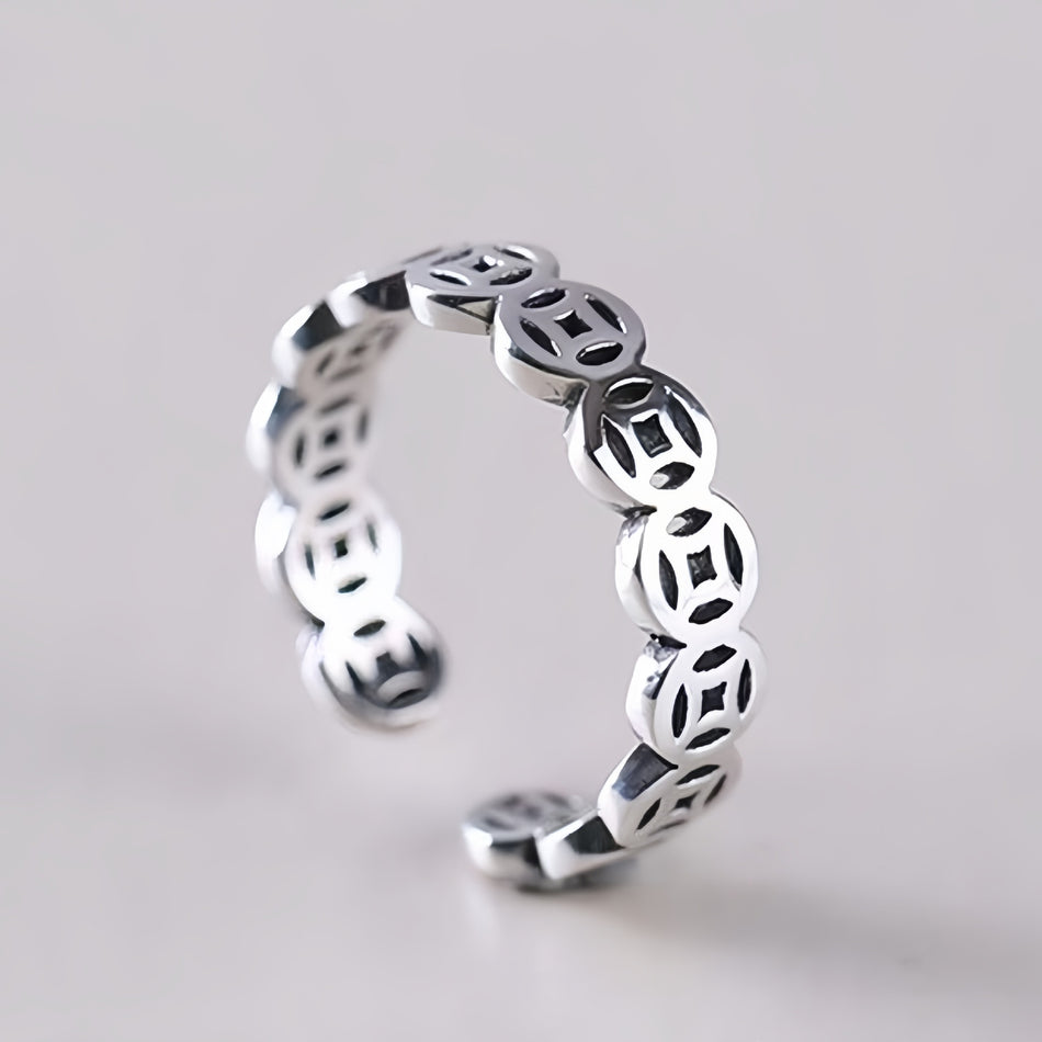 Gold-Plated Titanium Steel Wealth Ring for Men & Women