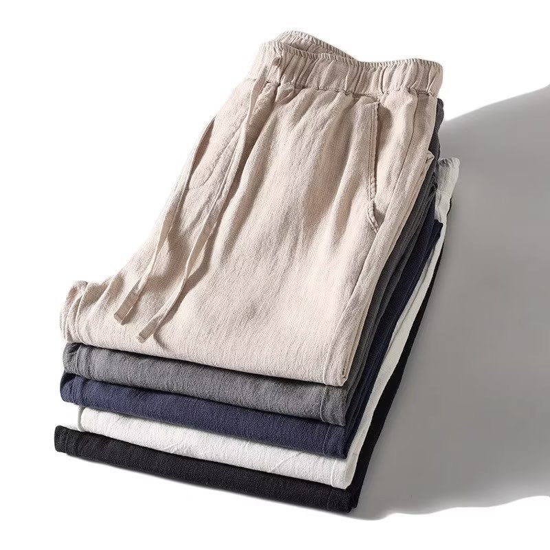Men’s Summer Cotton Linen Loose Casual Pants