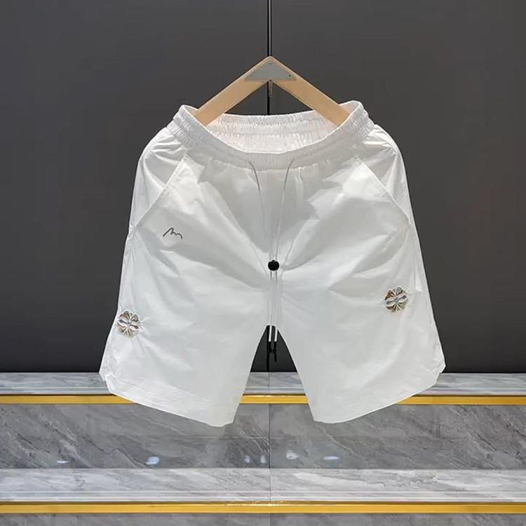 Men’s 2025 Summer European Style Shorts | Thin Breathable Embroidered Casual Fashion All-Match Simple Lightweight Pants