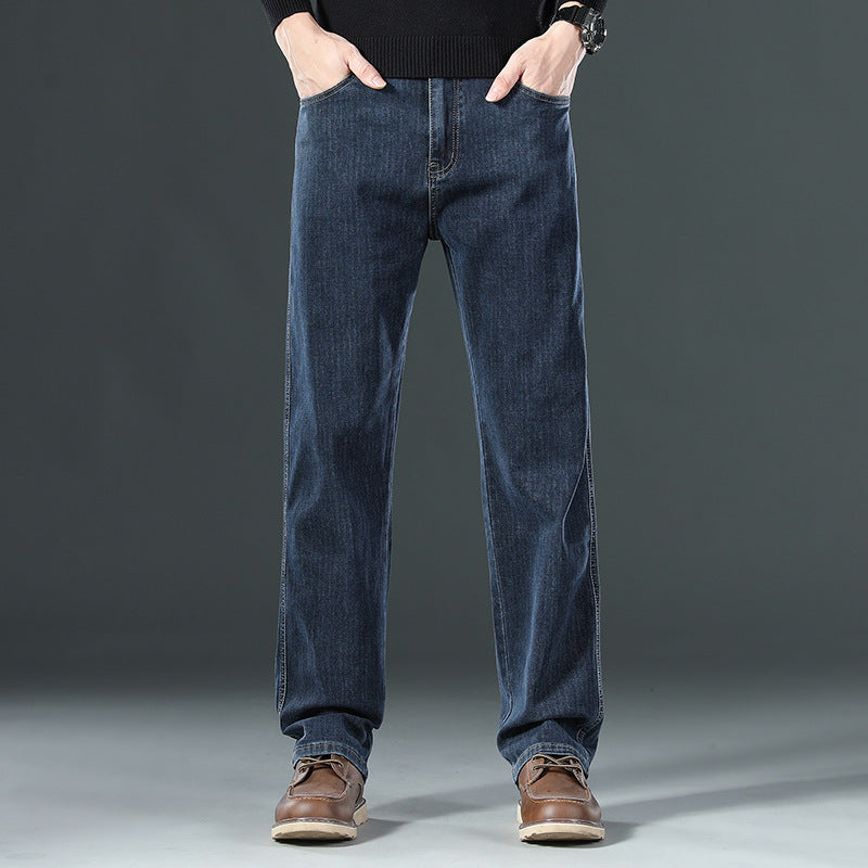 2025 Plus Size Men’s Jeans – Loose High-End Casual Pants