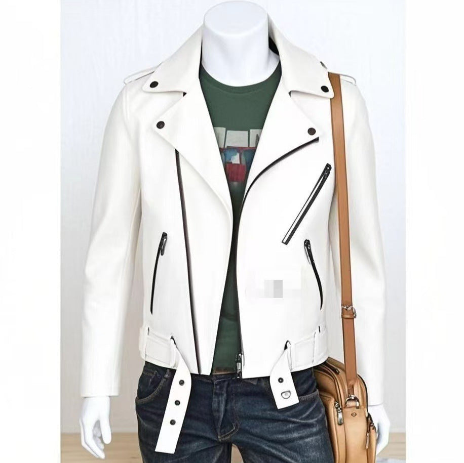 Plus-Size Korean Men’s Leather Jacket | Autumn Winter Motorcycle Style