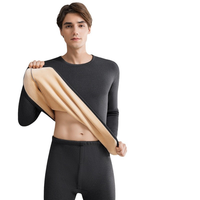 2025 Men’s Lamb Fleece Thermal Suit – Thickened Fleece Autumn Winter Base Layer