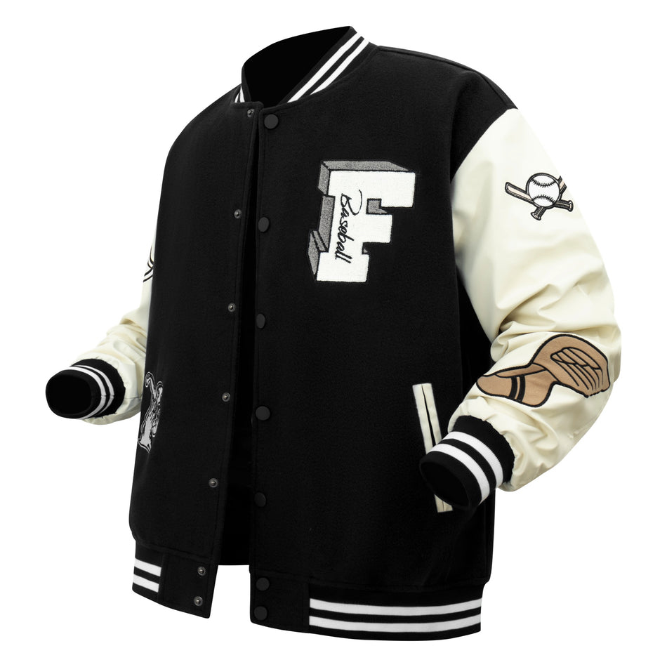 Vintage Varsity Baseball Jacket Men’s Embroidered Retro Coat