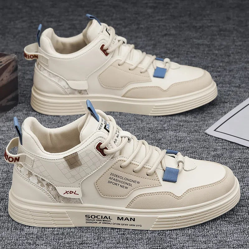 Men’s White Sneakers | Trendy Casual Street Shoes