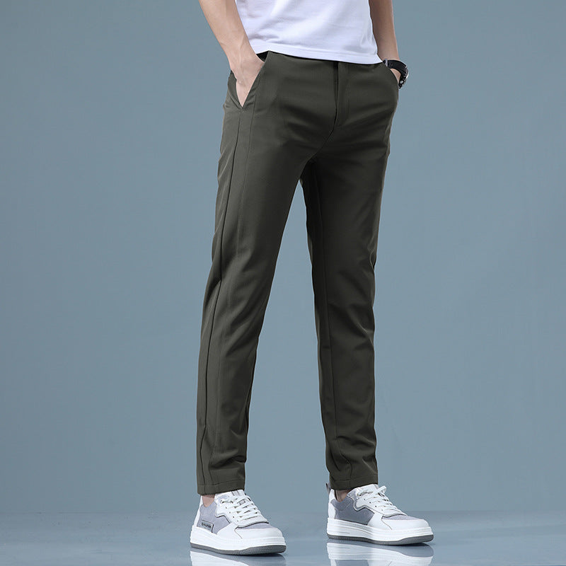 Men's Slim Ice Silk Pants – Summer Stretch Trousers