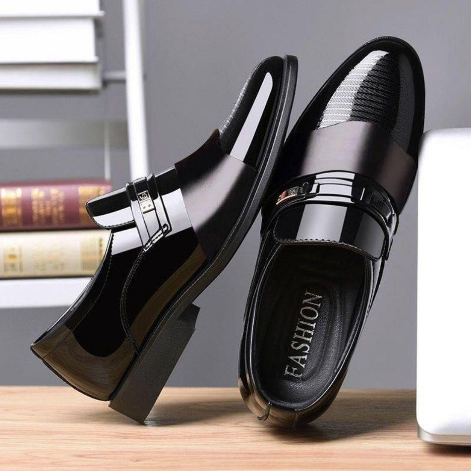 2025 Men's Slip-On Leather Shoes – Formal & Casual Comfort