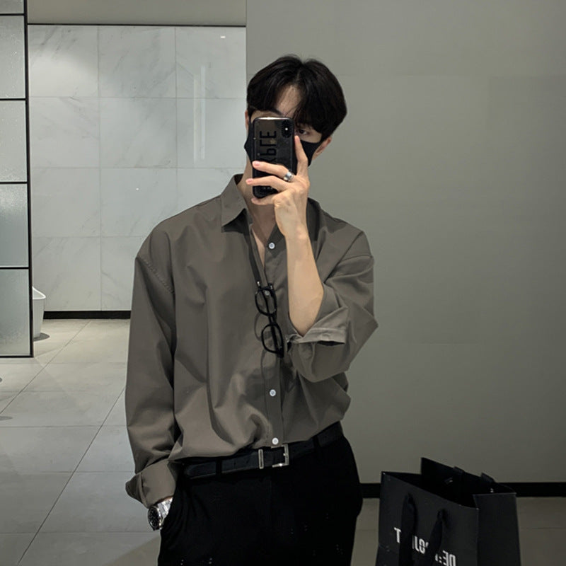 British Yuppie Shirt – Grey High-End Oversized Fit