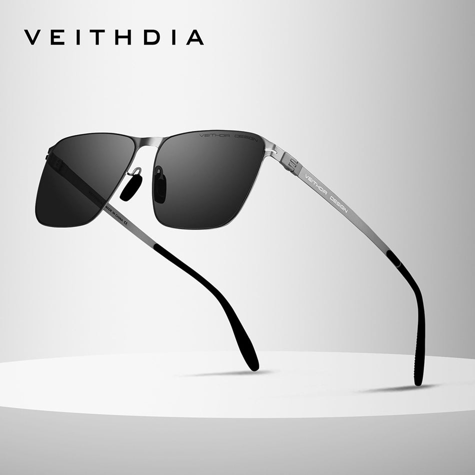 Square Polarized HD Sunglasses Stainless Frame 2025