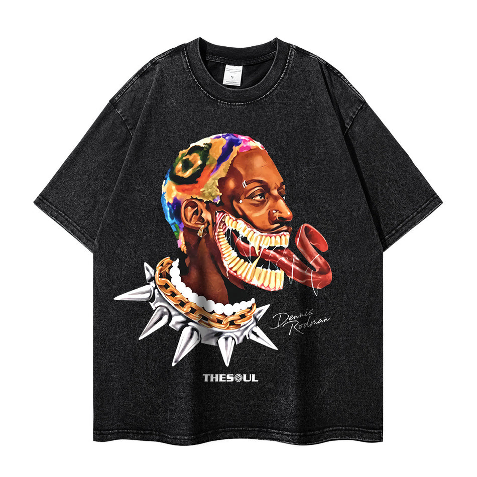 Rodman Print Hip-Hop T-Shirt