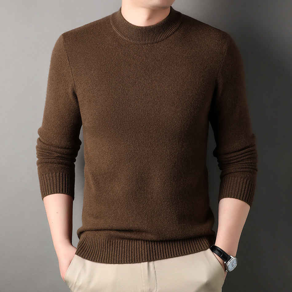 Men’s 100% Wool Sweater – Thickened Autumn/Winter Pullover