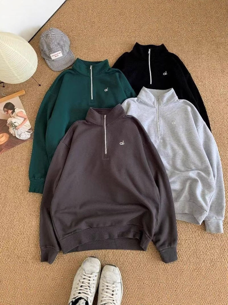 Heavyweight Half-Zip Stand-Up Collar Sweater Men’s Autumn Winter
