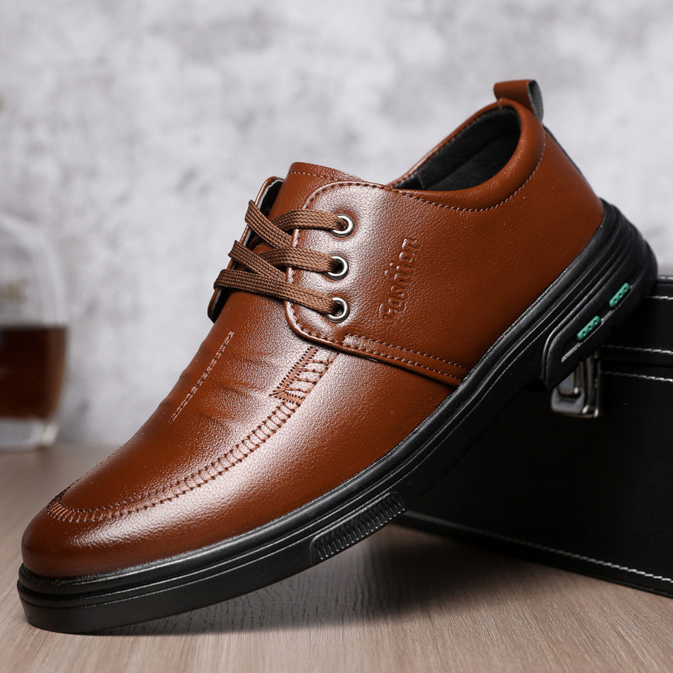 Men’s Thick Sole Leather Shoes – Formal & Casual Comfort