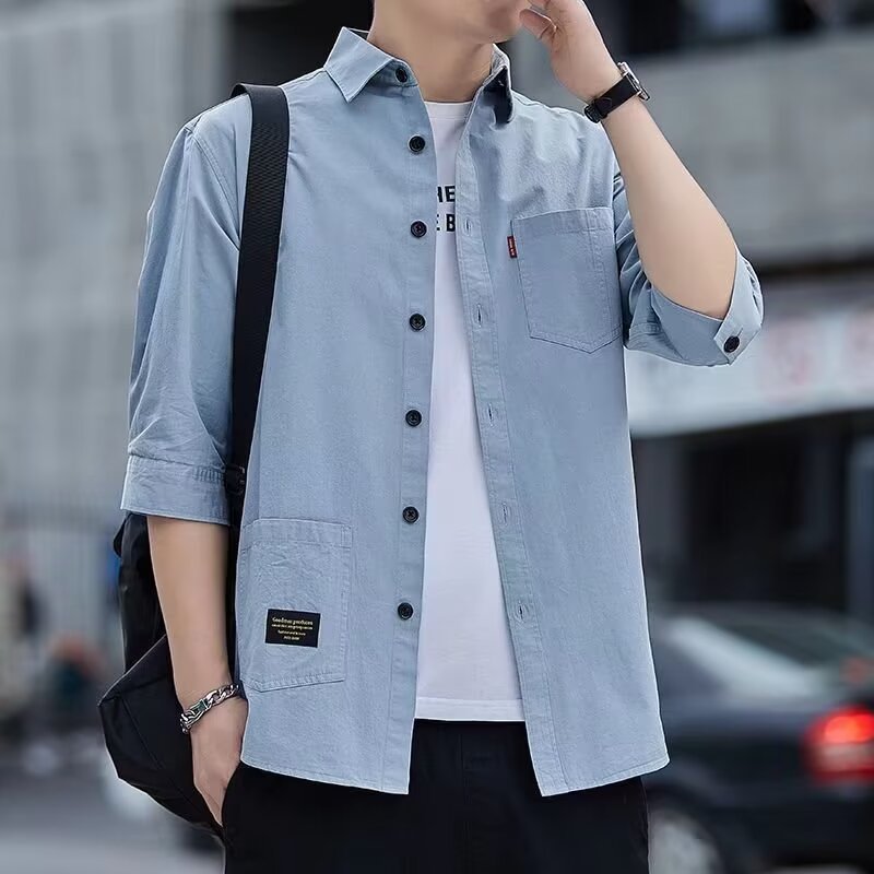 Men’s Spring-Fall Casual No-Iron Work Shirt