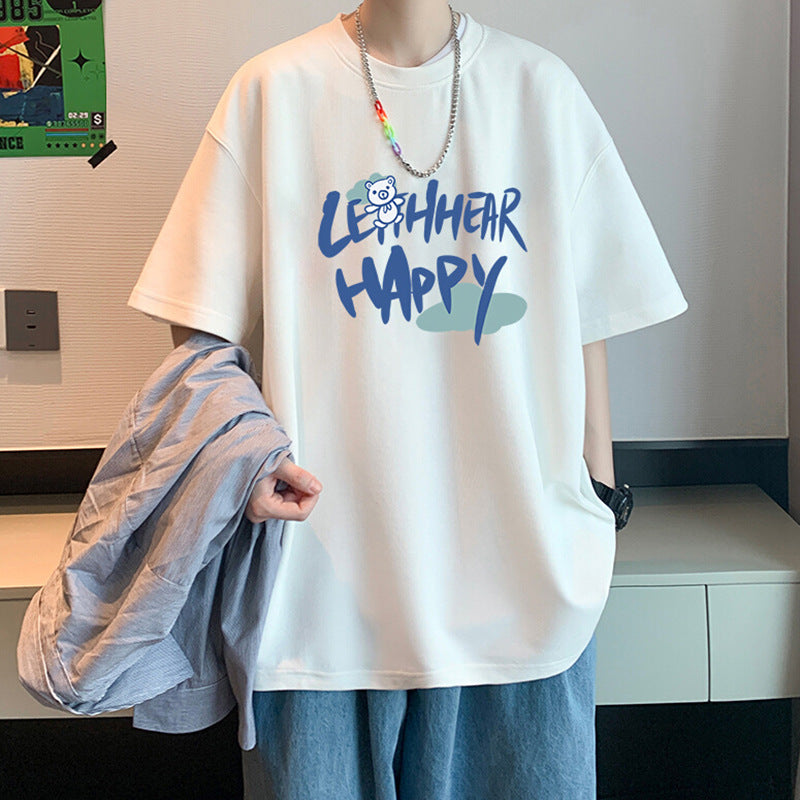 Boys’ Summer Loose Fit Half-Sleeve Casual T-Shirt – Trendy Student Top