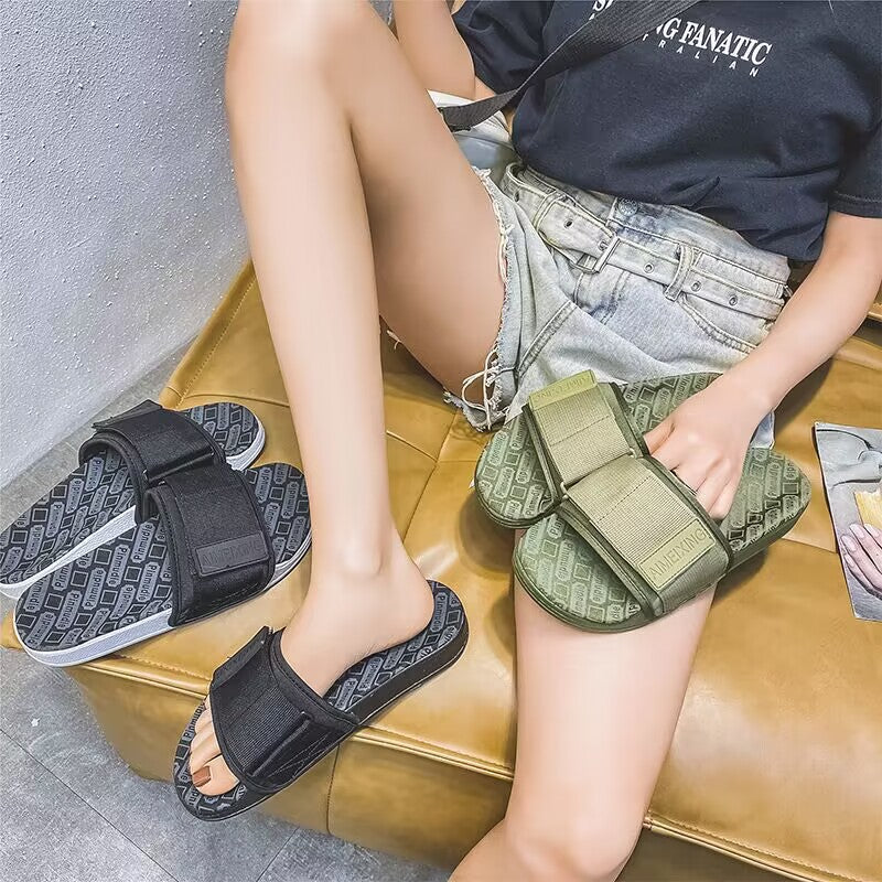 Men’s Korean Style Buckle Beach Sandals – Summer Casual Slides